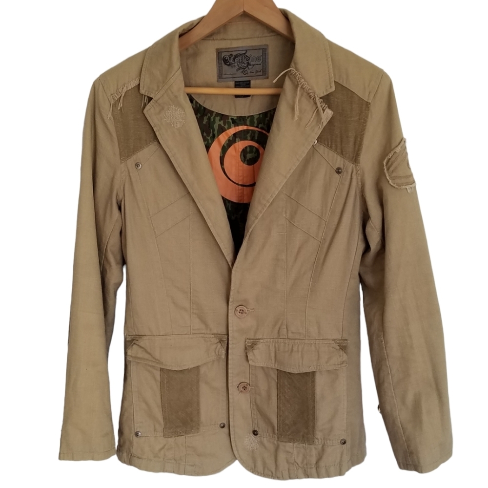 Caffeine Original Blazer Jacket  Khaki Size Small